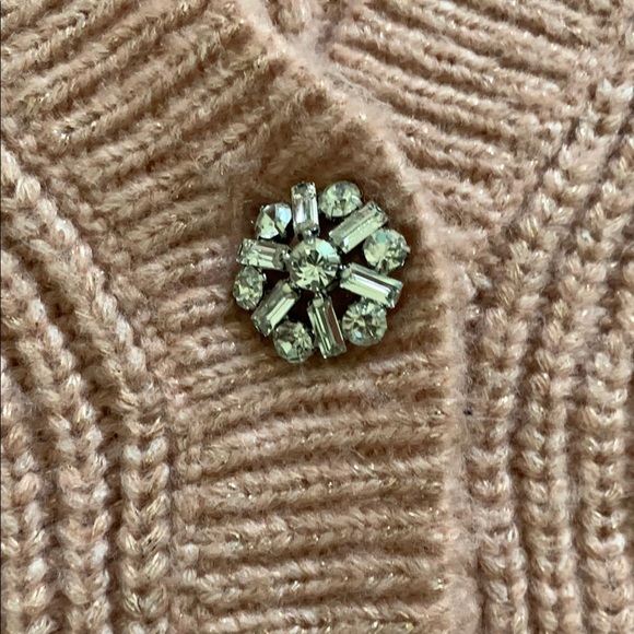 Loft shimmer Women's Pink‎ Cardigan Sweater size XS ribbed - Picture 3 of 9